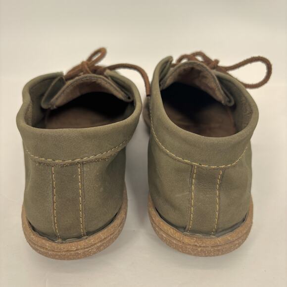 Born Nuala Booties 7 Green Nubuck Leather Ankle Lace Up Boots Shoes Earthy Lagom - Picture 6 of 10